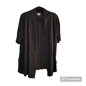 Croft & Barrow Black Short Sleeve Sweater Cardigan 2X